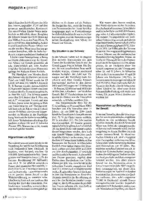 Vorschauseite 4: Tödliche Gewalt gegen FrauenIn der Schweiz gibt es überdurchschnittlich viele Opfer