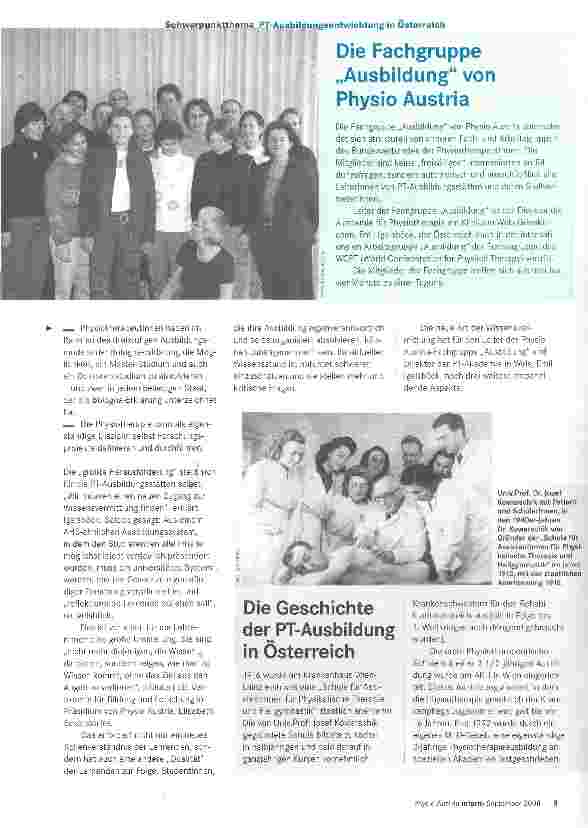 Vorschauseite 2: Vom Hilfsdienst zum Doktor der Physiotherapie