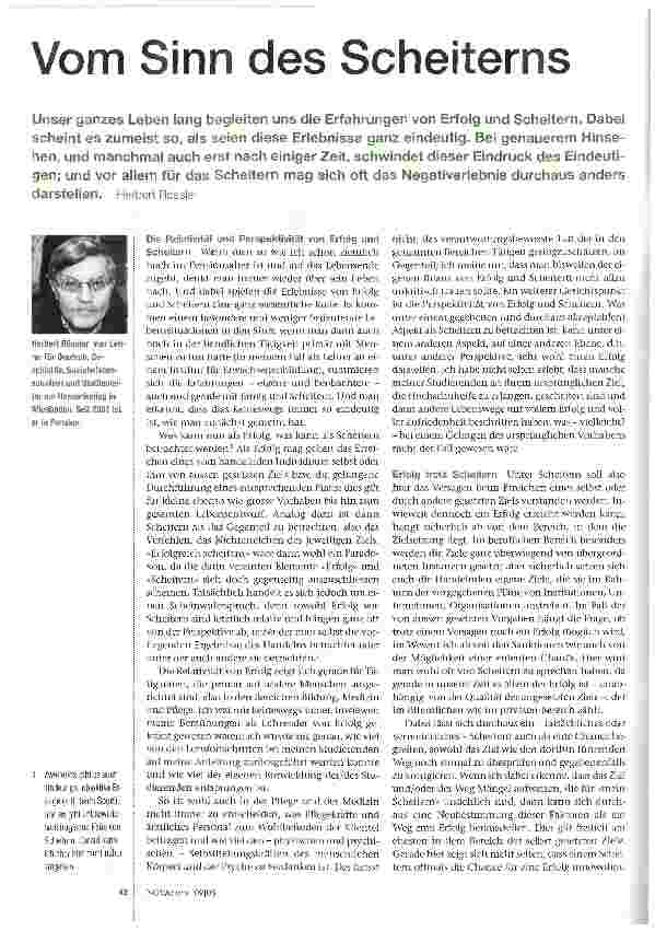 Vorschauseite 1: Vom Sinn des Scheiterns