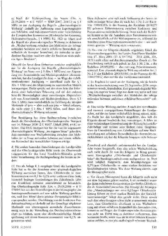 Vorschauseite 3: Chlorhexidinhaltige Mundspülung ist kein Funktionsarzneimittel