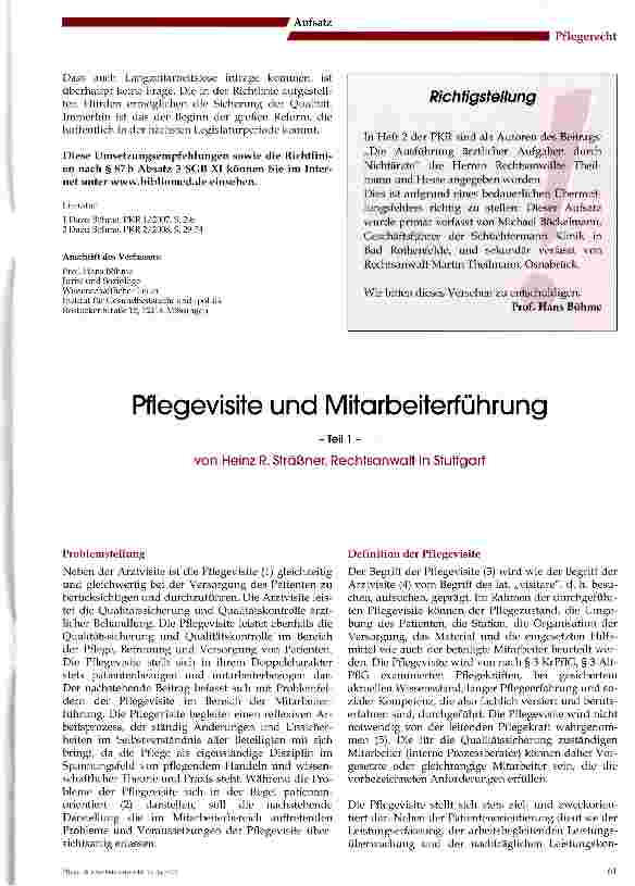 Vorschauseite 1: Pflegevisite und Mitarbeiterführung