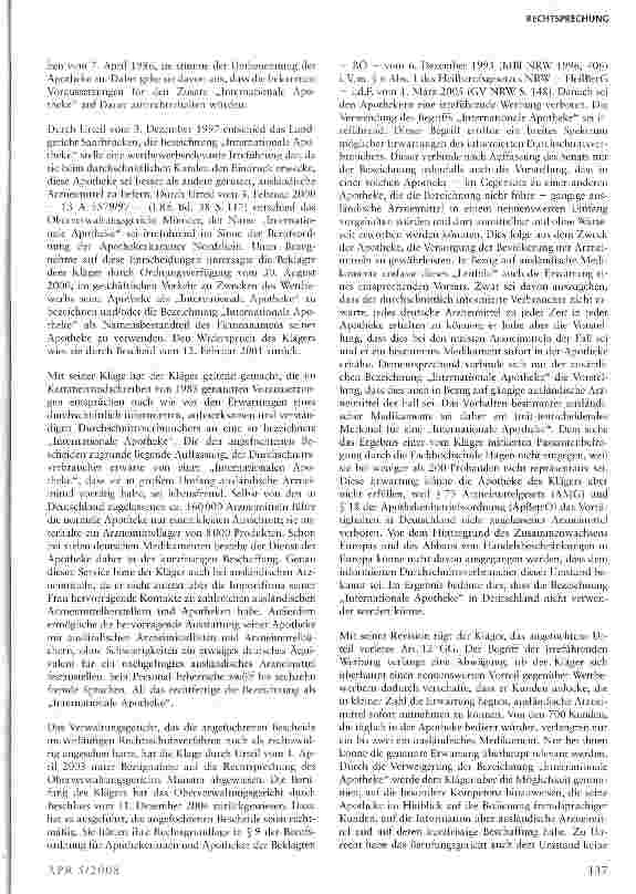 Vorschauseite 2: Bezeichnung „Internationale Apotheke zulässig