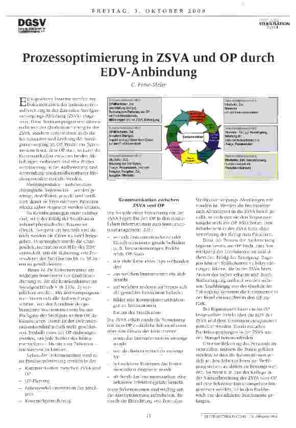 Vorschauseite 1: Prozessoptimierung in ZSVA und OP durch EDV-Anbindung