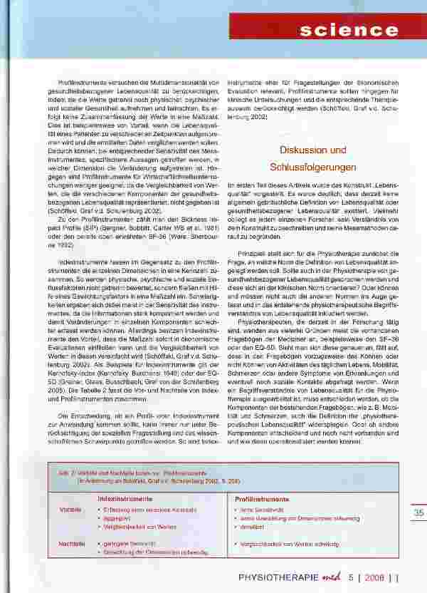 Vorschauseite 5: Lebensqualität und Physiotherapie