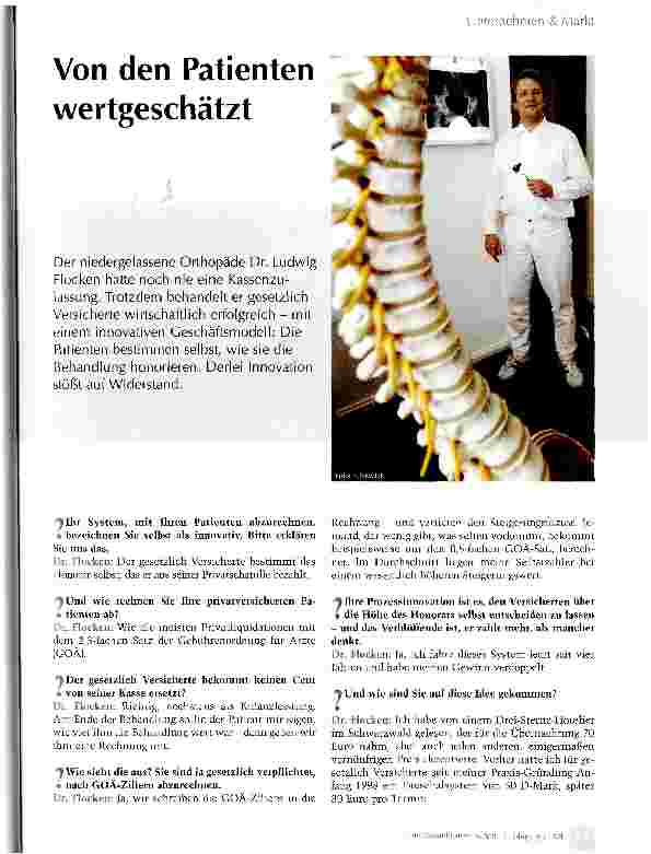 Vorschauseite 1: Von den Patienten -wertgeschätzt