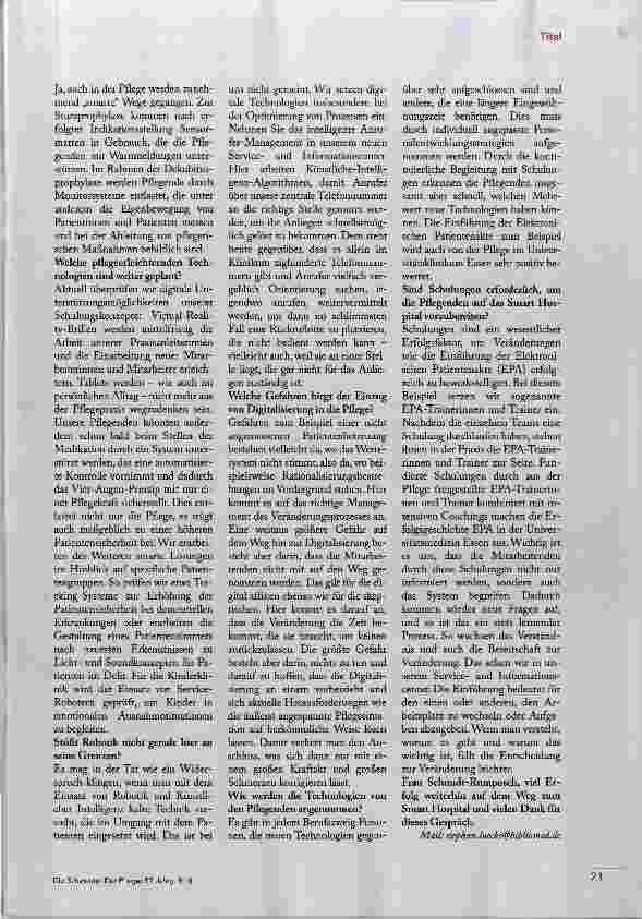 Vorschauseite 4: „Digitalisierung macht die Pflege attraktiver