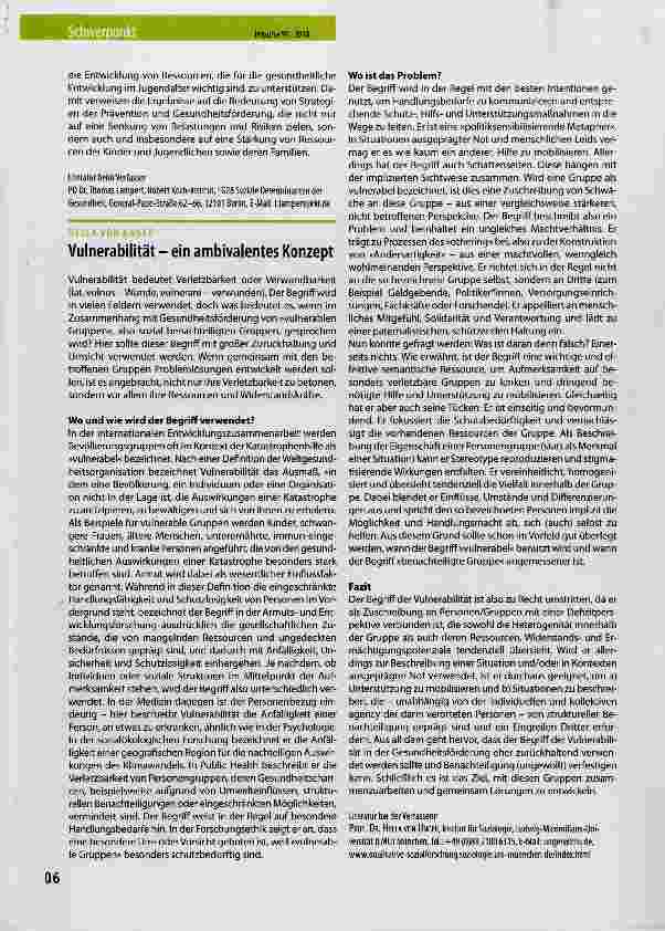 Vorschauseite 3: Gesundheitliche Chancengleichheit: Zur Bedeutung von personalen, familiären und sozialen Ressourcen