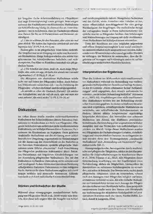 Vorschauseite 6: Nicht-medikamentose Maßnahmen bei Einund Durchschlafproblemen von älteren Patienten im Krankenhaus Qualitative Interviews mit Pflegenden