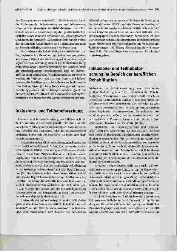 Vorschauseite 2: Teilhabeund Inklusionsforschung als wichtige Ansätze zur Förderung von Gesundheit und Teilhabe in der Arbeitswelt Participation and inclusion research as important approaches to p…