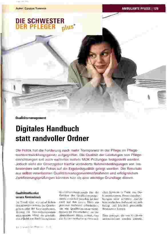 Vorschauseite 1: Digitales Handbuch statt randvoller Ordner