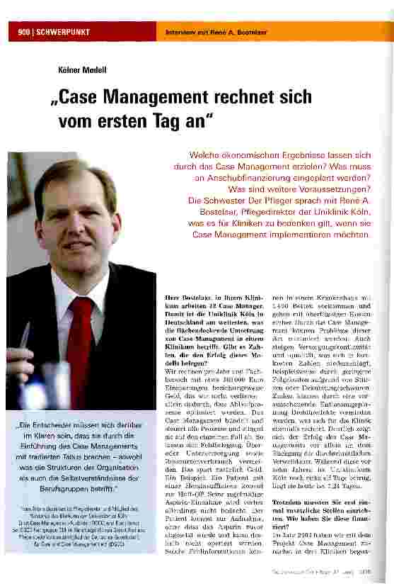 Vorschauseite 1: Case Management rechnet sich vom ersten Tag an