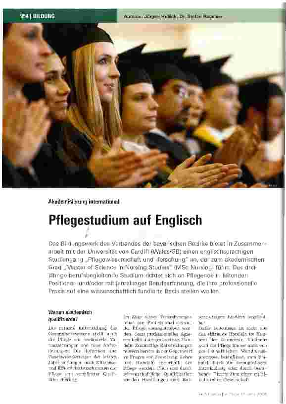 Vorschauseite 1: Pflegestudium auf Englisch