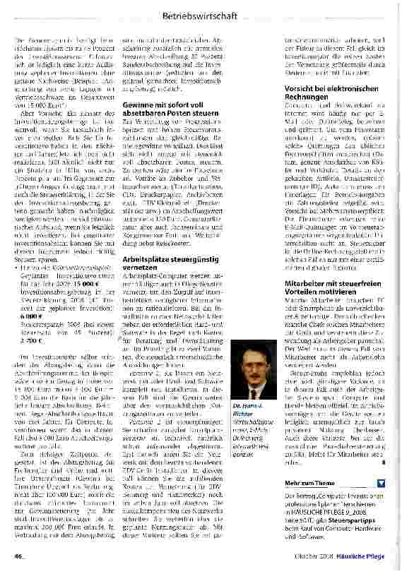 Vorschauseite 3: Wie Sie bei der Nutzung von Computerund Internet-Dienstleistungen Steuern sparenNetzwerke steuergünstig einrichten
