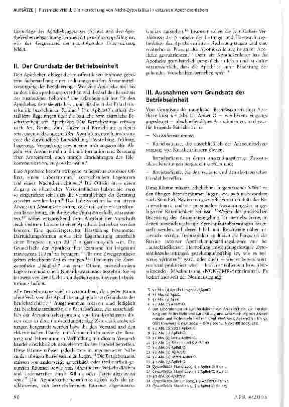 Vorschauseite 2: Die Herstellung von Nicht-Zytostatika in externen Apothekenlabors