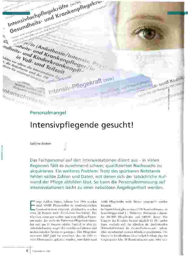 Vorschauseite 1: Intensivpflegende gesucht!