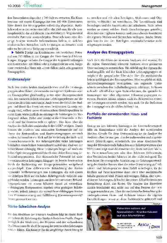 Vorschauseite 3: Strukturierte Portfolioanalysen zur strategischen Ausrichtung des Krankenhauses