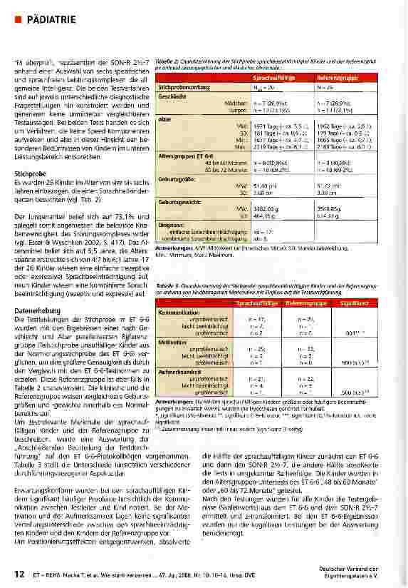 Vorschauseite 3: Wie stark verzerren sprachgebundene Leistungstests die Leistungen sprachbeeinträchtigter Vorschulkinder?