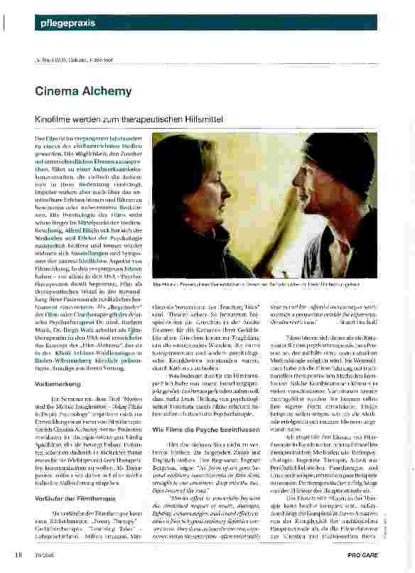 Vorschauseite 1: Cinema Alchemy Kinofilme werden zum therapeutischen Hilfsmittel