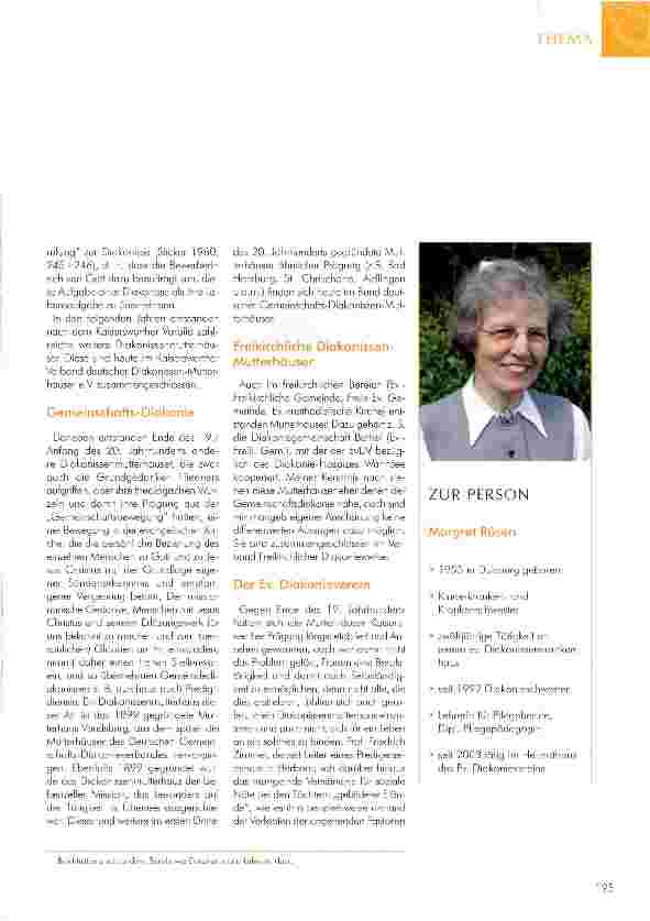 Vorschauseite 2: Diakonieschwestern und Diakonissen ZWEI UNTERSCHIEDLICHE WEGE, DOCH EIN AUFTRAGGEBER