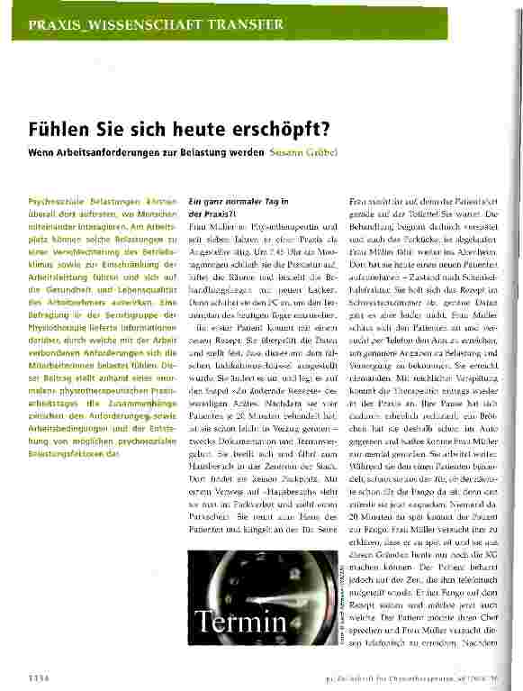 Vorschauseite 1: Fühlen Sie sich heute erschöpft? Wenn Arbeitsanforderungen zur Belastung werden