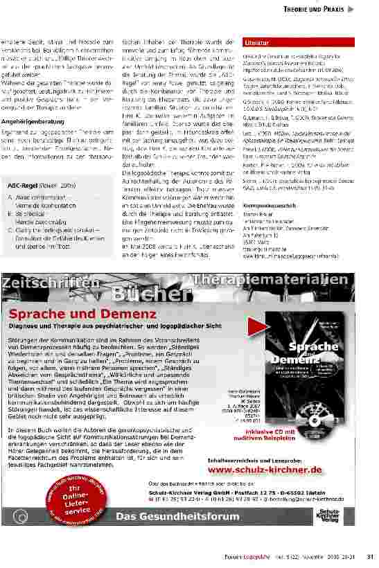 Vorschauseite 4: Fallbeispiel: Therapieverlauf bei einem Patienten mit Primär Progressiver Aphasie