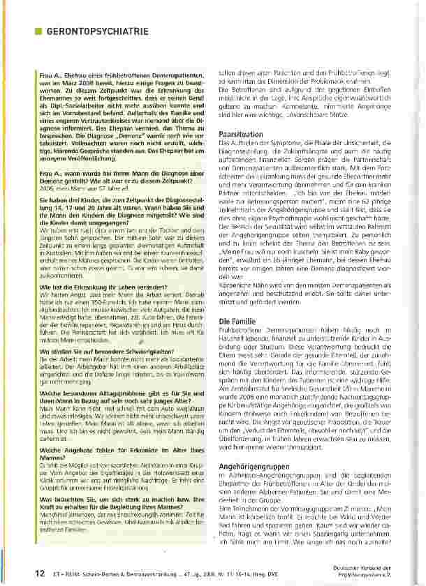 Vorschauseite 3: FrühbetroffeneDemenzerkrankung bei unter 65-Jährigen