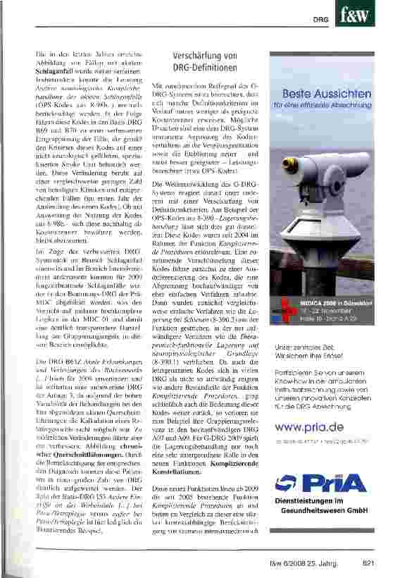 Vorschauseite 4: Das G-DRG-System 2009 Bereit für das Ende der Konvergenzphase