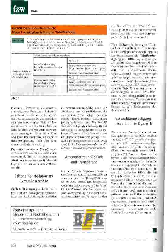 Vorschauseite 5: Das G-DRG-System 2009 Bereit für das Ende der Konvergenzphase
