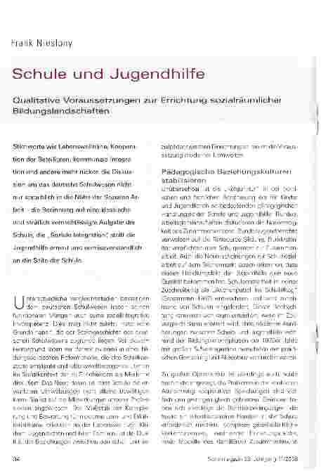 Vorschauseite 1: Schule und Jugendhilfe