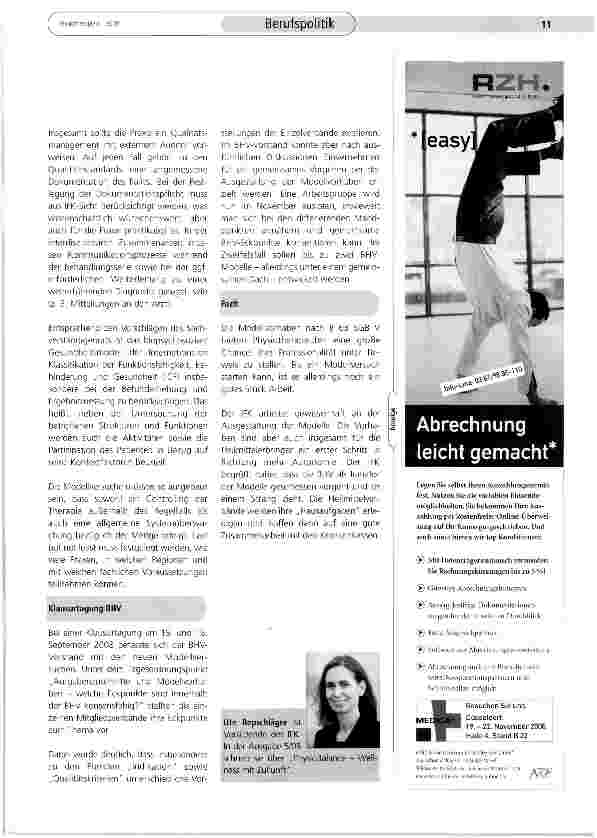 Vorschauseite 3: Modellvorhaben - Chance für die Physiotherapie