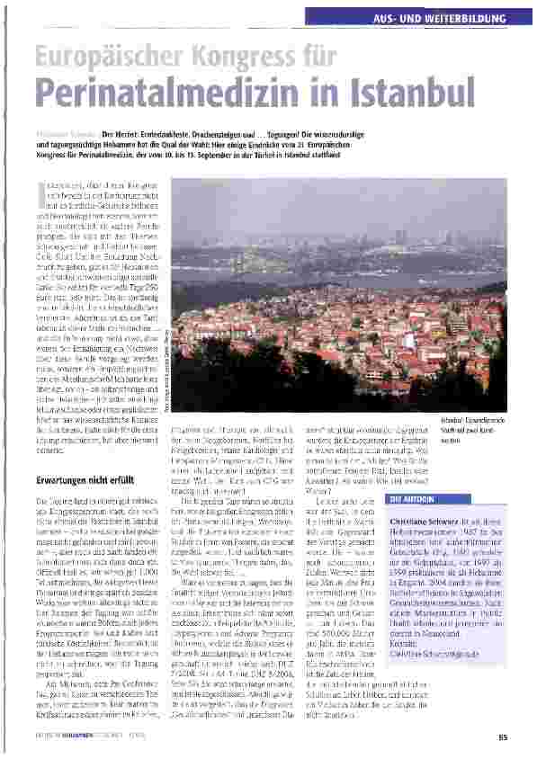 Vorschauseite 1: Europäischer Kongress für Perinatalmedizin in Istanbul