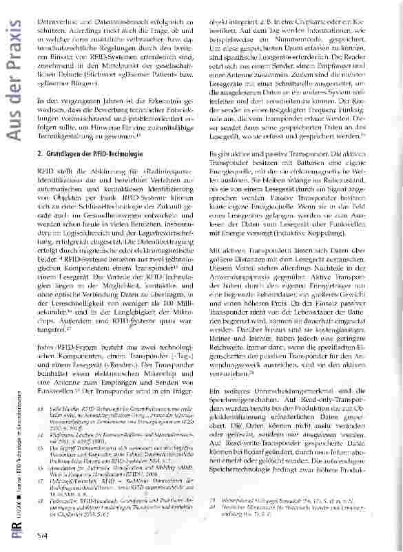 Vorschauseite 3: RFID-Technologie im Gesundheitswesen -Anwendungsfelder, rechtliche Vorgaben, Rechtspolitik, zukünftige Potentiale (1. Teil)