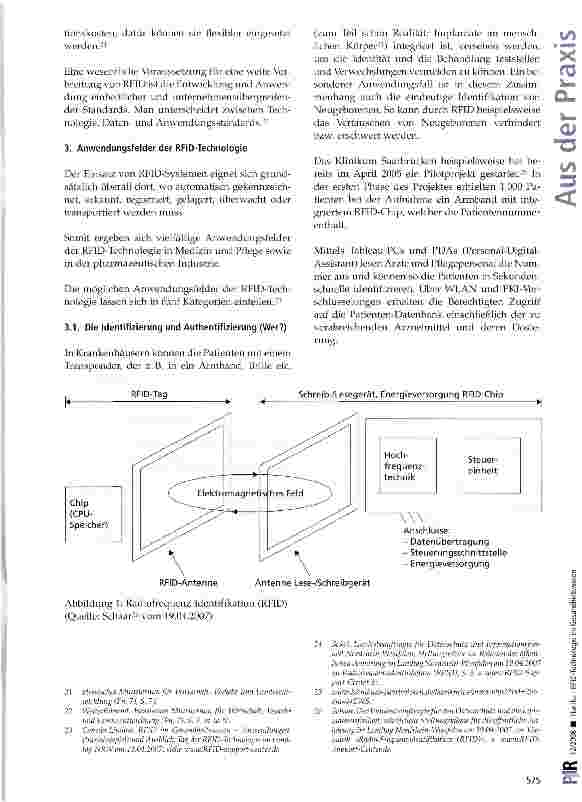 Vorschauseite 4: RFID-Technologie im Gesundheitswesen -Anwendungsfelder, rechtliche Vorgaben, Rechtspolitik, zukünftige Potentiale (1. Teil)