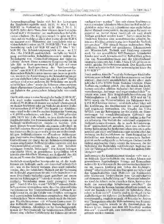 Vorschauseite 2: Der gordische Kraftknoten -Ungelöste Probleme der Kostenübernahme für ein Rollstuhlrückhaltesystem