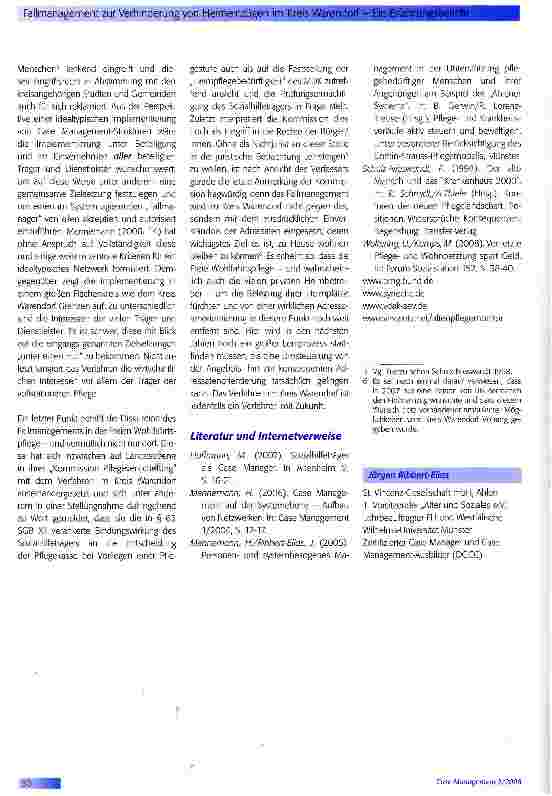 Vorschauseite 5: Fallmanagement zur Verhinderung von Heimeinzügen im Kreis Warendorf -Ein Erfahrungsbericht