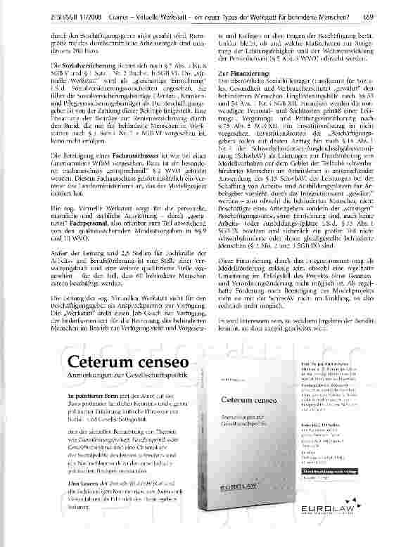 Vorschauseite 5: Virtuelle Werkstatt - ein neuer Typus der Werkstatt für behinderte Menschen?