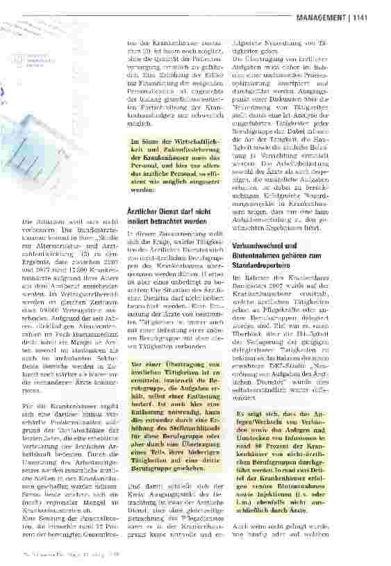 Vorschauseite 2: Neuordnung pflegerischer und ärztlicher Aufgaben gehört zusammen