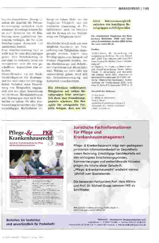 Vorschauseite 6: Neuordnung pflegerischer und ärztlicher Aufgaben gehört zusammen