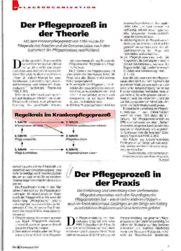 Vorschauseite 1: Der Pflegeprozeß in der Praxis