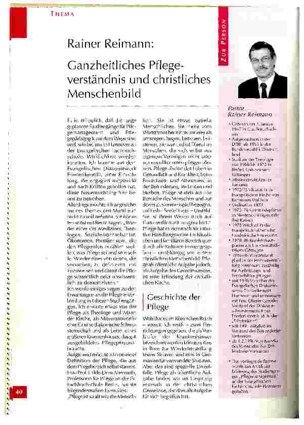 Vorschauseite 1: Ganzheitliches Pflegeverständnis und christliches Menschenbild