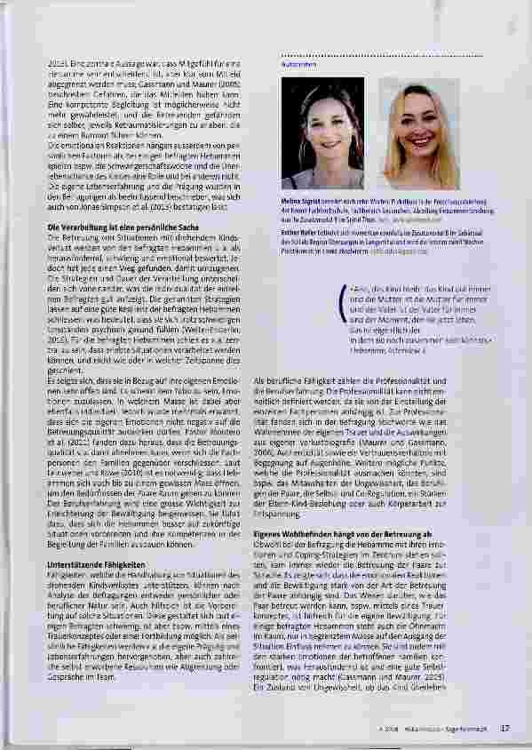 Vorschauseite 2: Drohender Kindsverlust und wie Hebammen damit umgehen