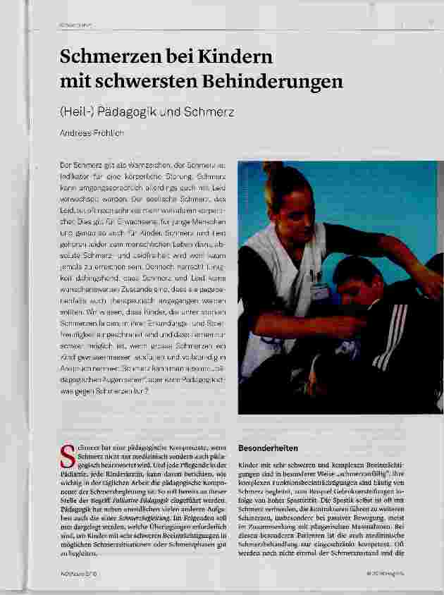 Vorschauseite 1: Schmerzen bei Kindern mit schwersten Behinderungen