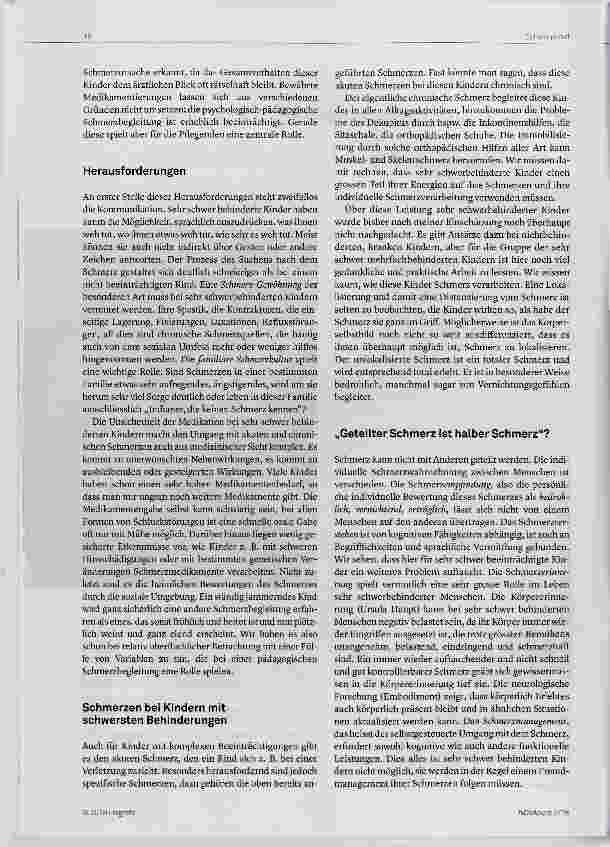 Vorschauseite 2: Schmerzen bei Kindern mit schwersten Behinderungen