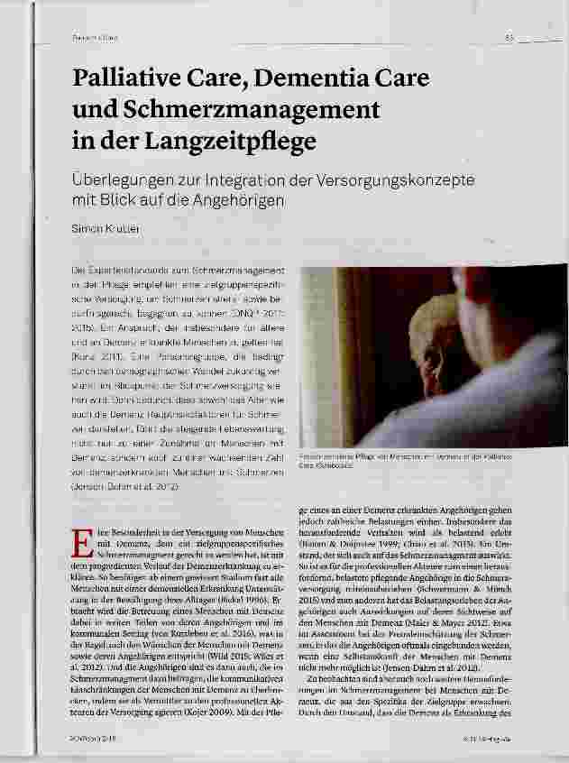 Vorschauseite 1: Palliative Care, Dementia Care und Schmerzmanagement in der Langzeitpflege