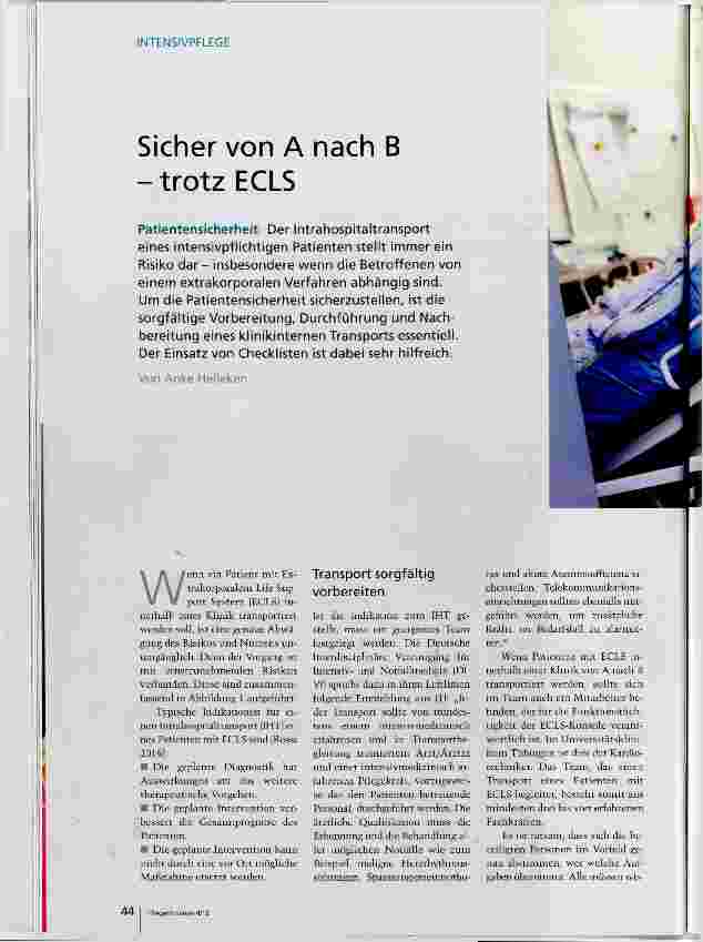 Vorschauseite 1: Sicher von A nach B trotz ECLS