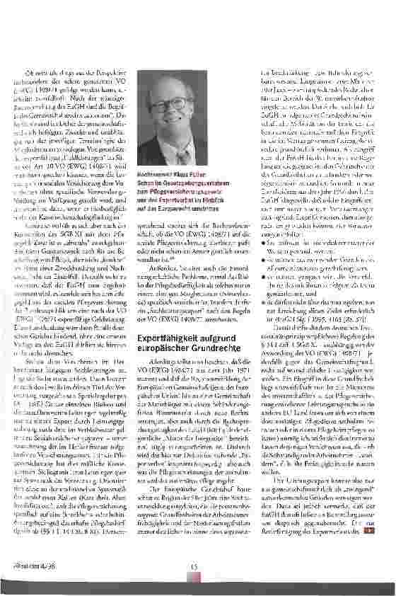 Vorschauseite 4: Sind alle SGB-XI-Leistungen bald exportierbar?
