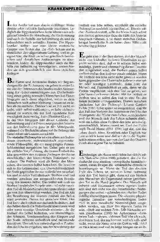 Vorschauseite 3: Der Tod als letzte Lebensaufgabe Tötung auf Verlangen?