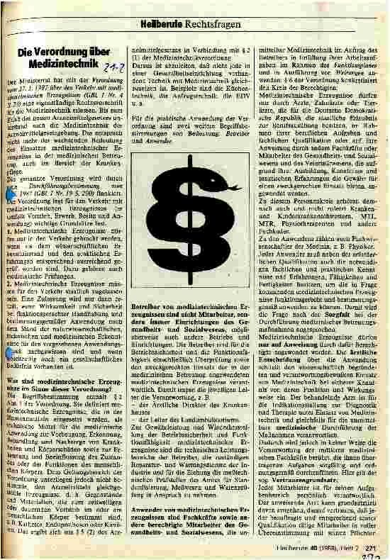 Vorschauseite 1: Die Verordnung über Medizintechnik.