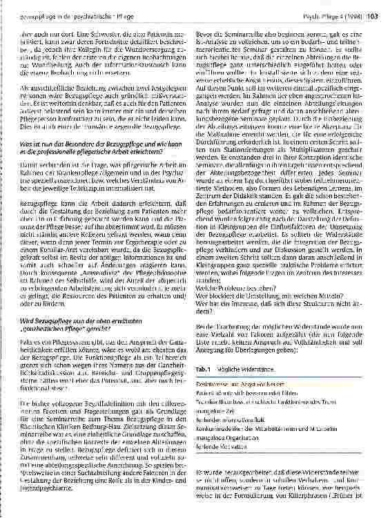 Vorschauseite 4: Bezugspflege in der psychiatrischen Pflege Versuch einer Definition und Konzeption einer möglichen Umsetzung