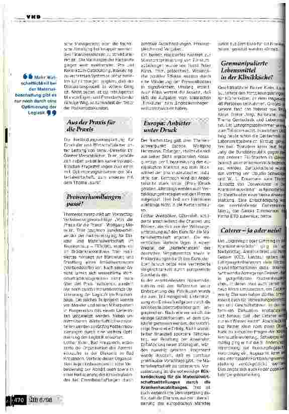 Vorschauseite 2: Suche nach intelligenten Lösungen für moderne Krankenhausbetriebe Frühjahrslehrgänge der Landesgruppe Rheinland-Pfalz